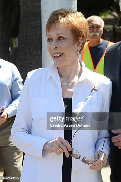 Carol Burnett attends the Carol Burnett Square naming ceremony and plaque unveiling on April 18, 2013 in Los Angeles, California.