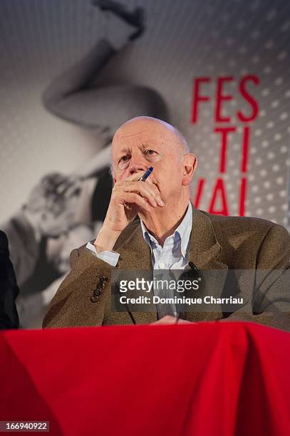 Gilles Jacob attends the 66th Cannes Film Festival Official Selection Presentation - Press Conference at Cinema UGC Normandie on April 18, 2013 in...