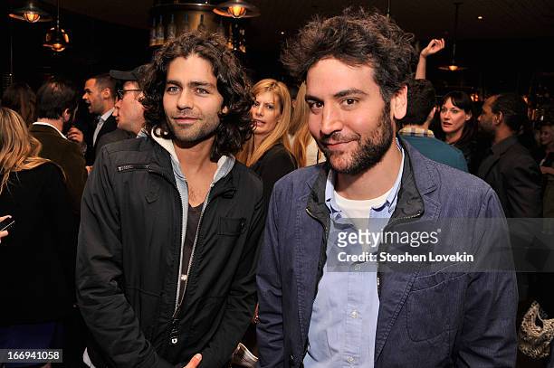 Actors Adrian Grenier and Josh Radnor attend the after party for The Cinema Society & Bally screening of Sony Pictures Classics' "At Any Price" at...