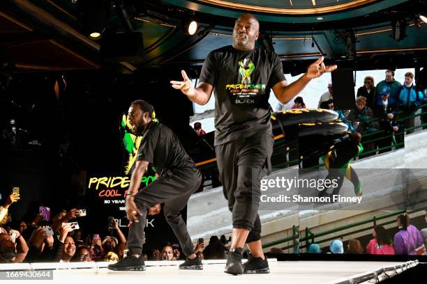 Members from the cast of "Cool Runnings" walk the Actively Black fashion brand's The Black Mixtape 2 runway show at Sony Hall on September 08, 2023...