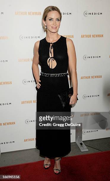 Actress Emily Blunt arrives at the Los Angeles premiere of "Arthur Newman" at ArcLight Hollywood on April 18, 2013 in Hollywood, California.
