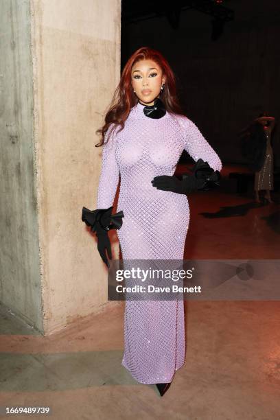 Jordyn Woods attends the David Koma SS24 show during London Fashion Week on September 16, 2023 in London, England.