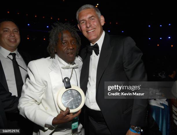 Flavor Flav of Public Enemy and Lyor Cohen attend the 28th Annual Rock and Roll Hall of Fame Induction Ceremony at Nokia Theatre L.A. Live on April...