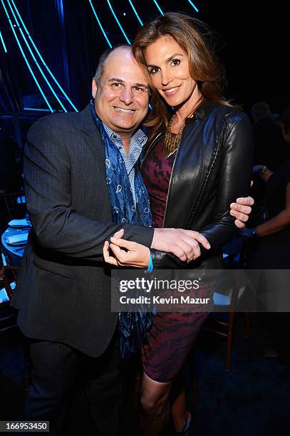 Model Cindy Crawford and Brian Edwards attend the 28th Annual Rock and Roll Hall of Fame Induction Ceremony at Nokia Theatre L.A. Live on April 18,...