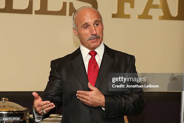 Daryl Evans attends the LA Kings Chalk Talk & Game Experience at Staples Center on April 18, 2013 in Los Angeles, California.