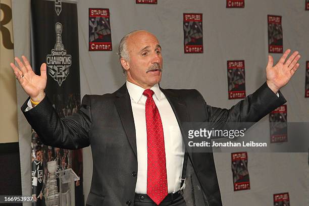 Daryl Evans attends the LA Kings Chalk Talk & Game Experience at Staples Center on April 18, 2013 in Los Angeles, California.