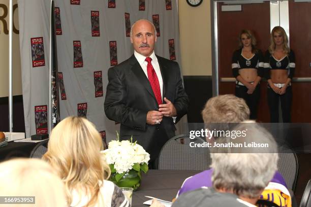 Daryl Evans attends the LA Kings Chalk Talk & Game Experience at Staples Center on April 18, 2013 in Los Angeles, California.