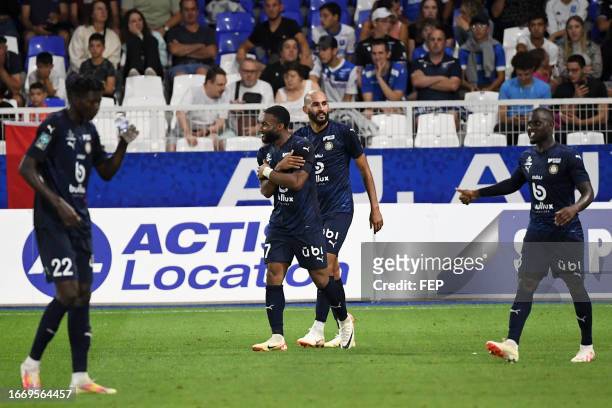 Khalid BOUTAIB - 07 Moussa SYLLA during the Ligue 2 BKT match between Association de la Jeunesse Auxerroise and Pau Football Club at Stade Abbe...