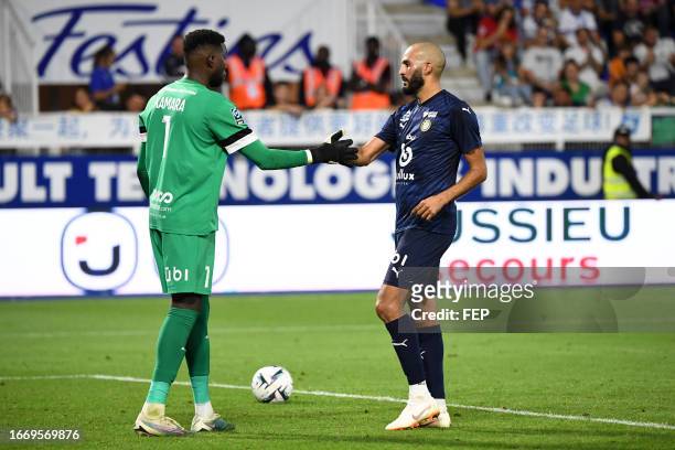 Khalid BOUTAIB during the Ligue 2 BKT match between Association de la Jeunesse Auxerroise and Pau Football Club at Stade Abbe Deschamps on September...