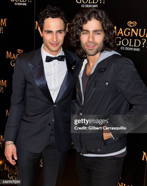 Designer Zac Posen and actor Adrian Grenier attend the premiere of "As Good As Gold" during the 2013 Tribeca Film Festival at Gotham Hall on April...