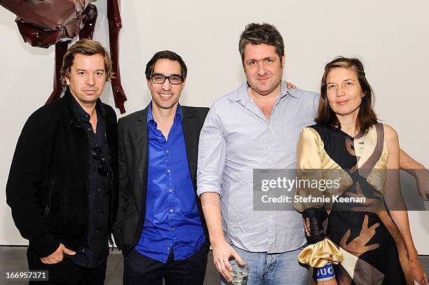 Friedrich Kunath, Matthew Monahan, Adam Rabinowitz and Lara Schnitger attend Georg Herold: Dear Hunter on April 18, 2013 in Los Angeles, California.