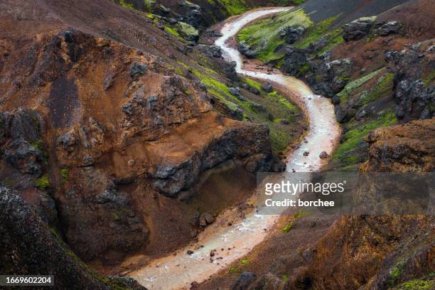 geothermal river in iceland - kerlingarfjoll stock pictures, royalty-free photos & images