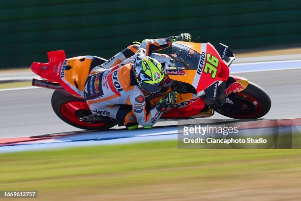 Joan Mir of Spain and Repsol Honda Team on track during qualifying ahead the MotoGP Grand Prix Of San Marino at Misano World Circuit on September 09,...