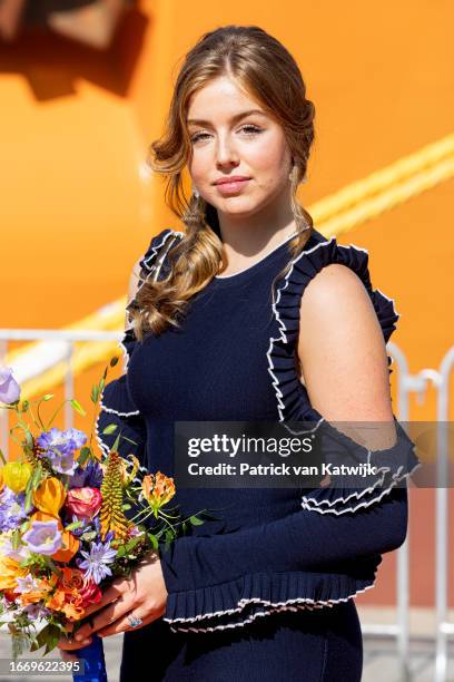 Princess Alexia of The Netherlands attends the naming ceremony of vessel VOX Alexia on September 9, 2023 in Rotterdam, Netherlands. The VOX Alexia is...