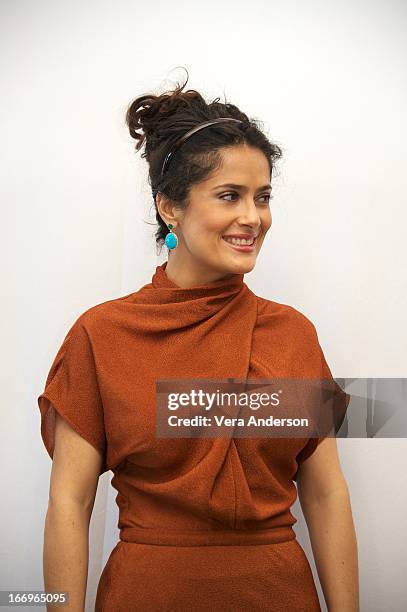 Salma Hayek at the "Grown Ups 2" Press Junket on April 18, 2013 in Cancun, Mexico.