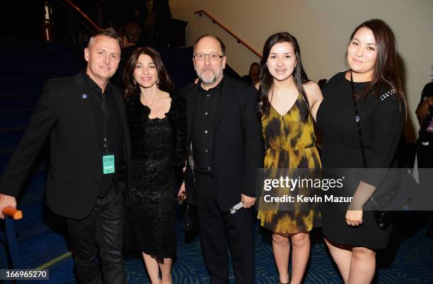 Musician Mike McCready and guests attend the 28th Annual Rock and Roll Hall of Fame Induction Ceremony at Nokia Theatre L.A. Live on April 18, 2013...