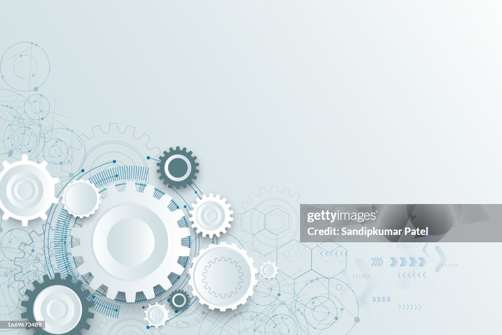 Abstract Technology Background. Modern engineering, futuristic, science communication concept.