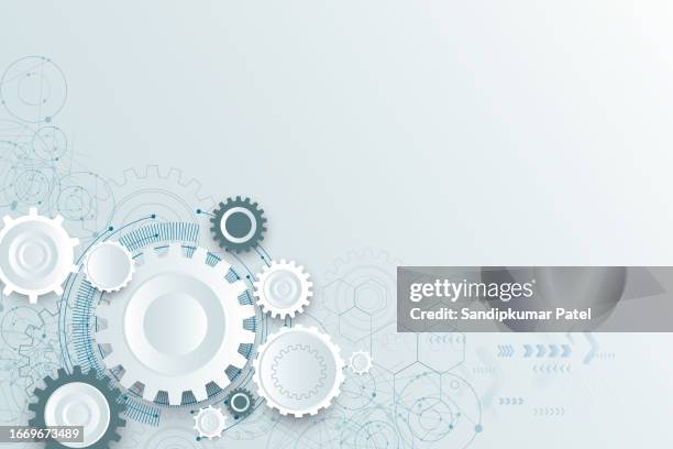abstract technology background. modern engineering, futuristic, science communication concept. - informational poster design stock illustrations