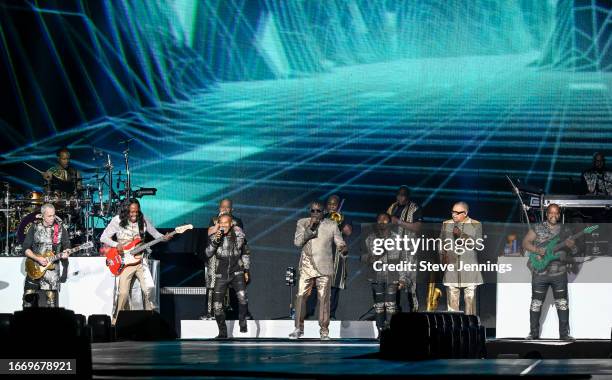 Earth Wind and Fire perform at Chase Center on September 08, 2023 in San Francisco, California.