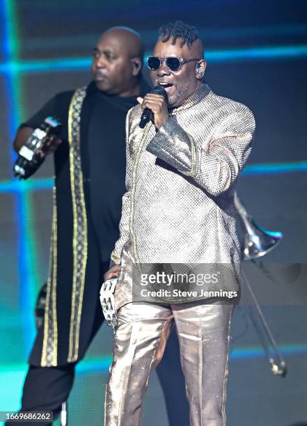 Philip Bailey of Earth Wind and Fire performs at Chase Center on September 08, 2023 in San Francisco, California.