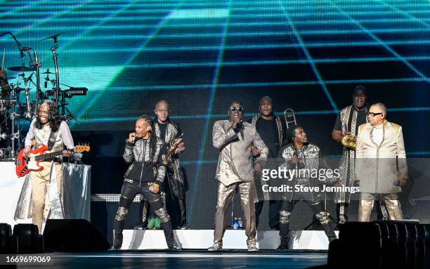 Earth Wind and Fire perform at Chase Center on September 08, 2023 in San Francisco, California.