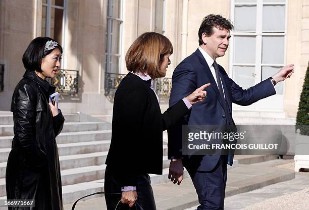 French Minister for Industrial Renewal and Food Industry Arnaud Montebourg , French former Areva CEO, newly-appointed head of the "Innovation 2030"...