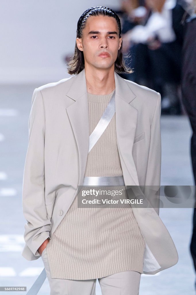 Model Helmut A model walks the runway during the Helmut Lang Ready to Wear... News ...