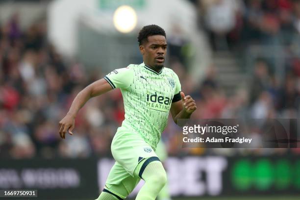 Grady Diangana of West Bromwich Albion in action during the Sky Bet Championship match between Bristol City and West Bromwich Albion at Ashton Gate...