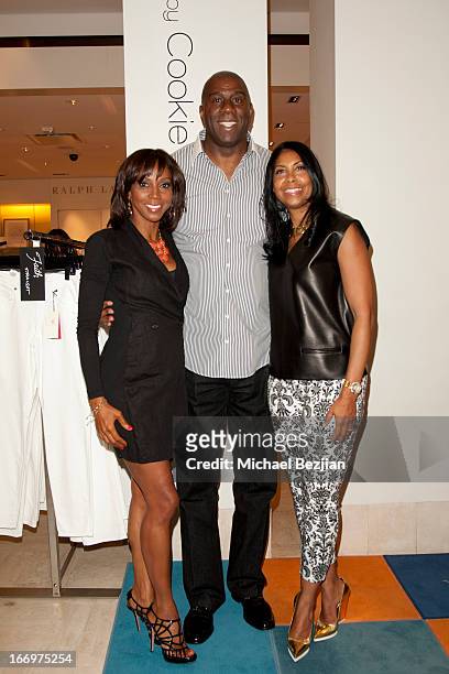 Holly Robinson-Peete, Magic Johnson and Cookie Johnson attend Cookie Johnson And Neiman Marcus Host Girls Night Out on April 18, 2013 in Beverly...