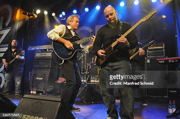 Bill Champlin formerly of Chicago and Sayit Doelen perform onstage during the 30th anniversary party of Szene Wien on April 18, 2013 in Vienna,...