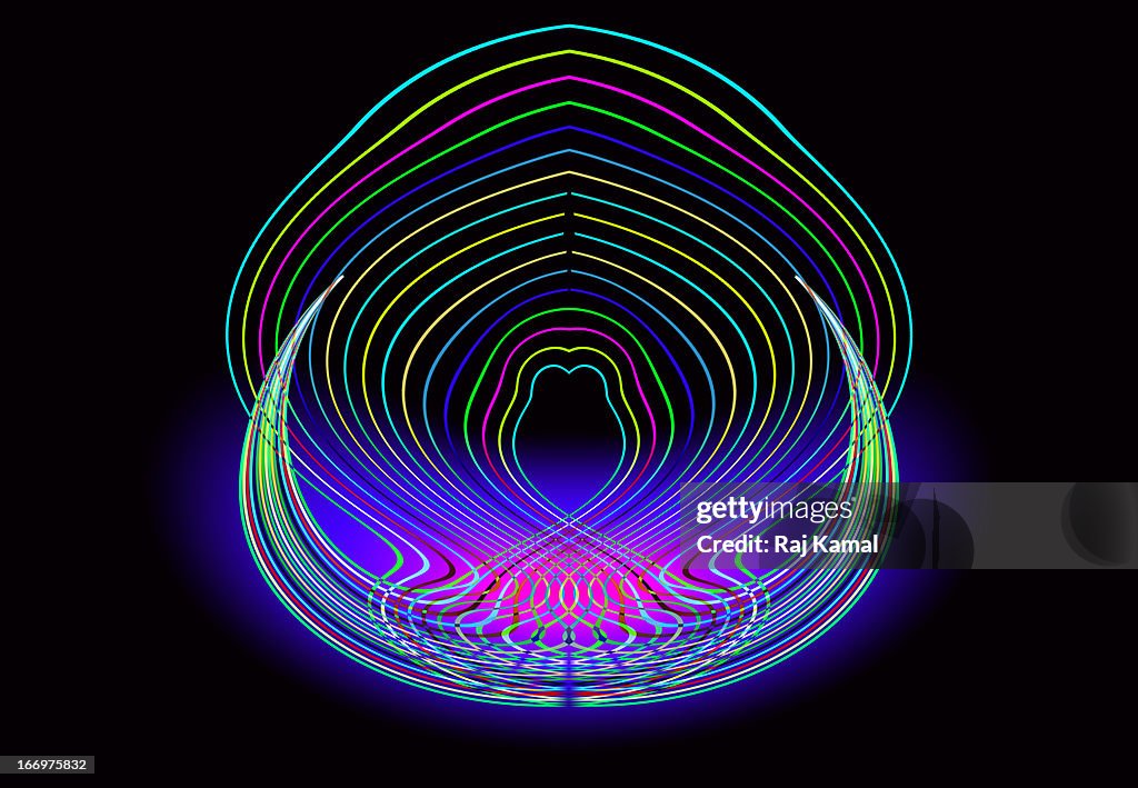 Shell Line Design Shell Shaped Coloured Line Abstract Design High-Res Vector Graphic ...
