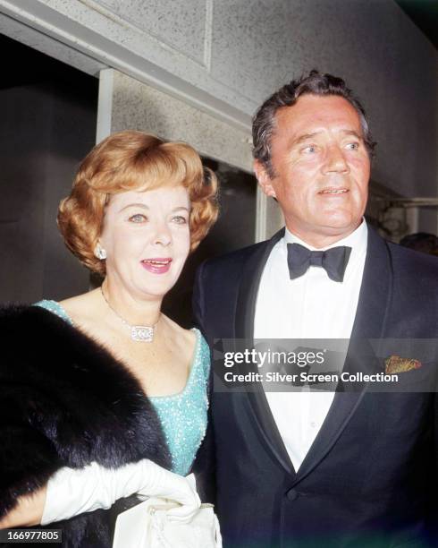 English-American actress and director Ida Lupino with her husband, actor Howard Duff , circa 1975.