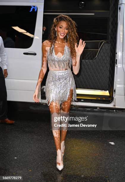 Winnie Harlow arrives to The Daily Front Row's 10th Annual Fashion Media Awards at The Rainbow Room on September 08, 2023 in New York City.