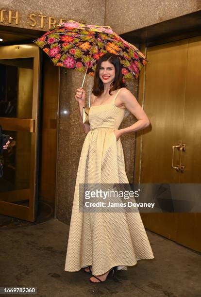 Alexandra Daddario arrives to The Daily Front Row's 10th Annual Fashion Media Awards at The Rainbow Room on September 08, 2023 in New York City.