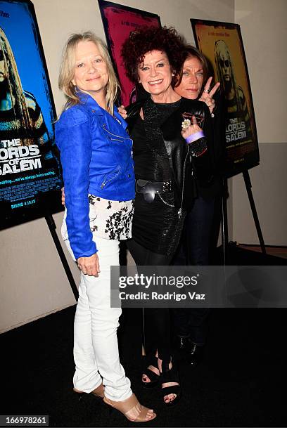 Actresses Judy Geeson, Patricia Quinn and Meg Foster arrive at Rob Zombie's "The Lords Of Salem" Los Angeles Premiere at AMC Burbank 16 on April 18,...