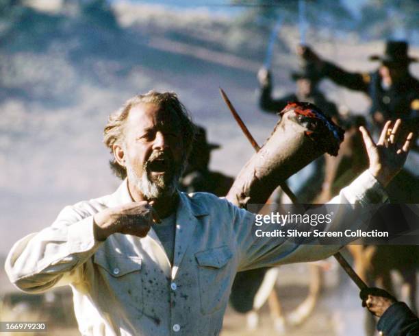 American director Ralph Nelson on the set of his revisionist western 'Soldier Blue', 1970.