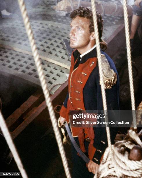 American actor Robert Stack in the title role of 'John Paul Jones', directed by John Farrow, 1959.