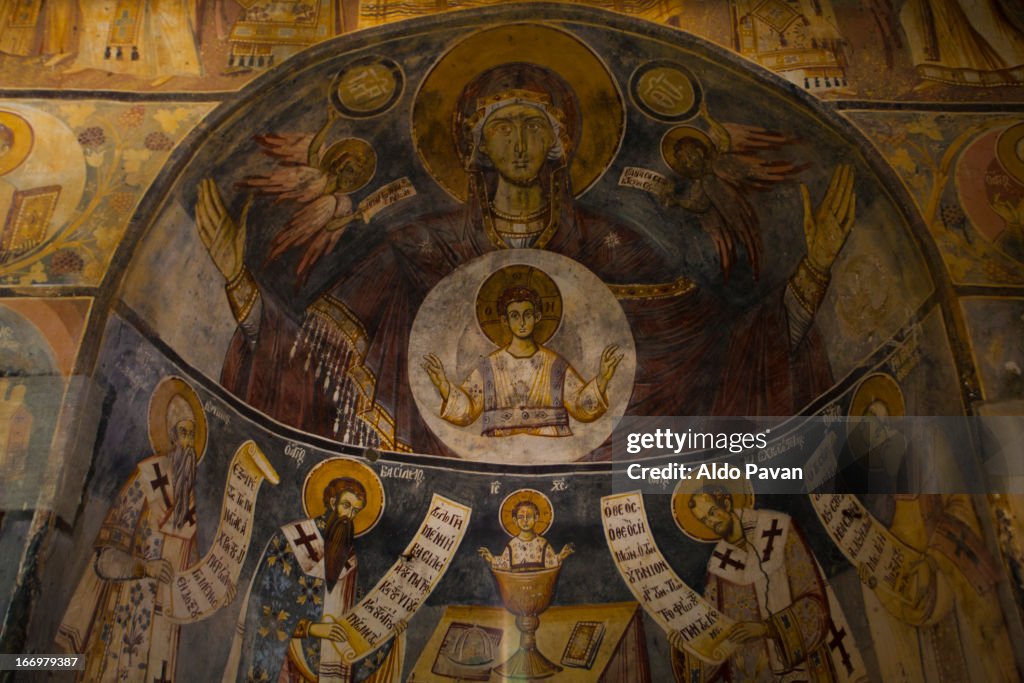 Greece, Prespa lake, church Porphyra