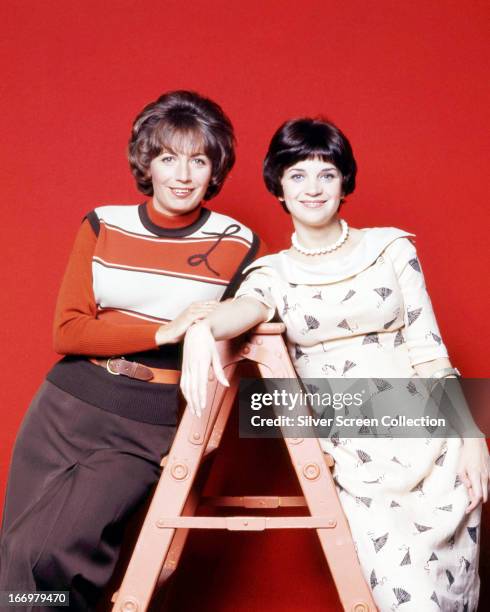 American actresses Penny Marshall , as Laverne De Fazio, and Cindy Williams as Shirley Feeney in a promotional portrait for the American TV sitcom...