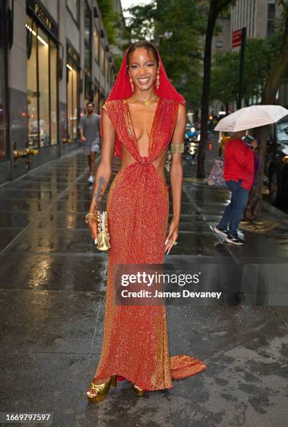 Ebonee Davis arrives to The Daily Front Row's 10th Annual Fashion Media Awards at The Rainbow Room on September 08, 2023 in New York City.