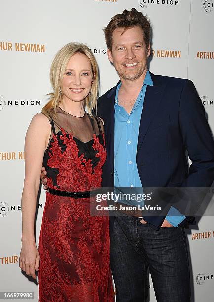 Actress Anne Heche and actor James Tupper attend the premiere of "Arthur Newman" at ArcLight Hollywood on April 18, 2013 in Hollywood, California.