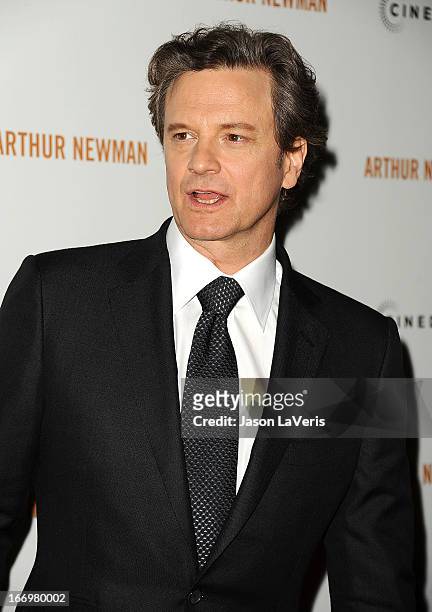 Actor Colin Firth attends the premiere of "Arthur Newman" at ArcLight Hollywood on April 18, 2013 in Hollywood, California.