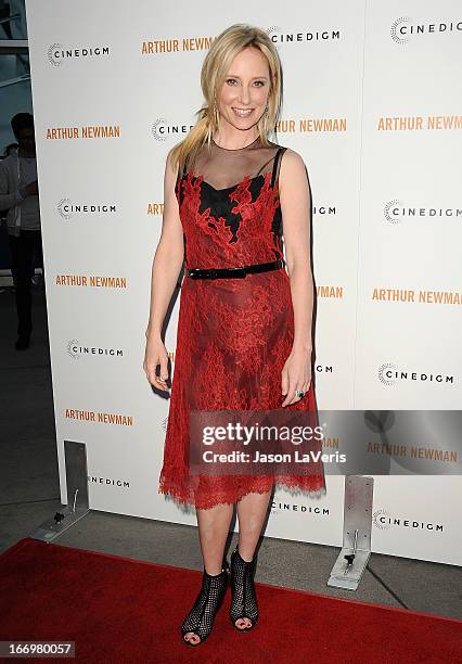 Actress Anne Heche attends the premiere of "Arthur Newman" at ArcLight Hollywood on April 18, 2013 in Hollywood, California.