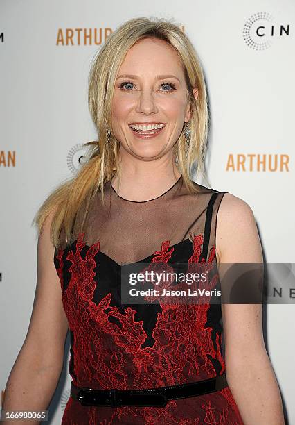 Actress Anne Heche attends the premiere of "Arthur Newman" at ArcLight Hollywood on April 18, 2013 in Hollywood, California.
