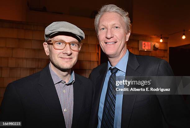 Director Dante Ariola and Cinedigm CEO Chris McGurk attend the after party for the premiere of Cinedigm's "Arthur Newman" at on April 18, 2013 in...