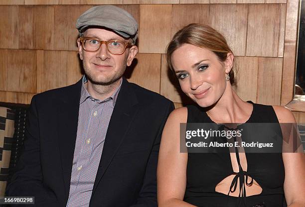 Director Dante Ariola and actress Emily Blunt attend the after party for the premiere of Cinedigm's "Arthur Newman" at on April 18, 2013 in...