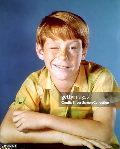 American actor Bill Mumy winking, circa 1965.