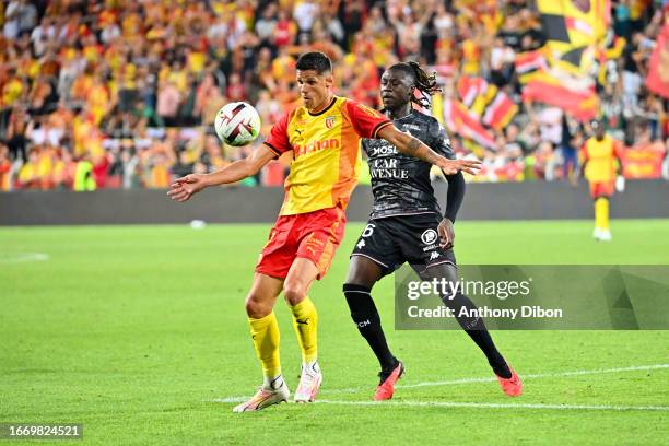 Florian SOTOCA - 06 Kevin NDORAM N DORAM during the Ligue 1 Uber Eats match between Racing Club de Lens and Football Club de Metz at Stade...