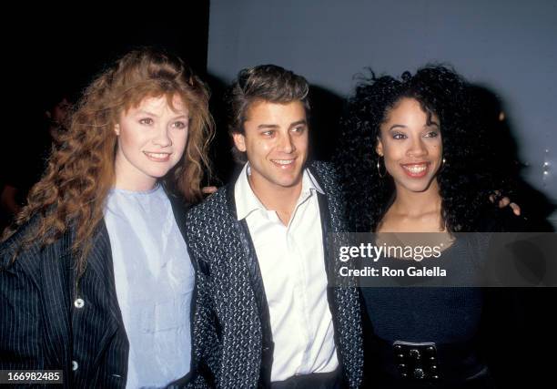 Actress Khrystyne Haje, actor Tony O'Dell and actress Kimberly Russell attend "And God Created Woman" Century City Premiere on March 1, 1988 at the...