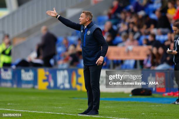 Matt Taylor the head coach of Shrewsbury Town during the Sky Bet League One match between Shrewsbury Town and Bristol Rovers at The Croud Meadow on...